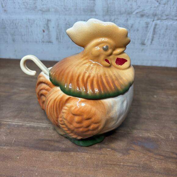 Vintage Rooster Ceramic Sugar Canister - Picture 4 of 7